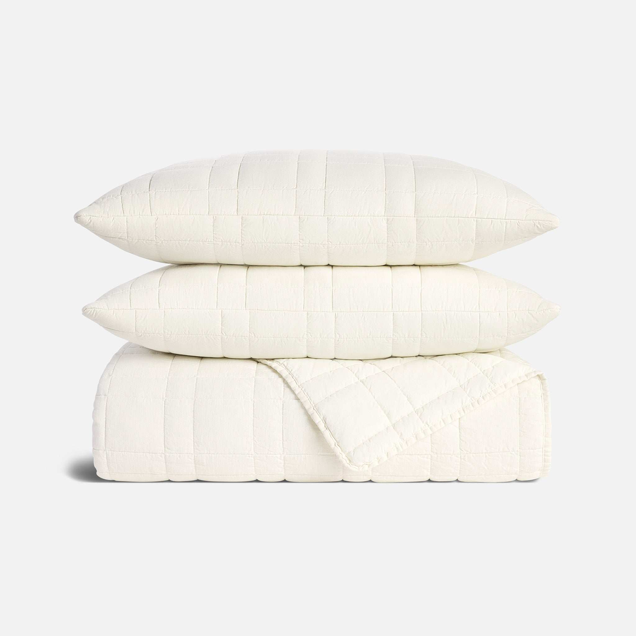 Washed European Linen Quilt Set
