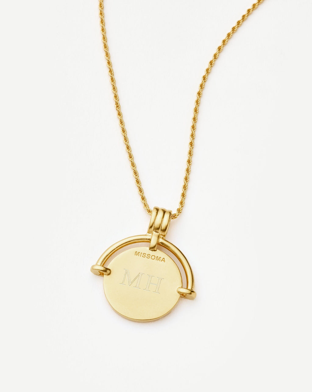 Lucy Williams Engravable Roman Arc Coin Necklace | 18ct Gold Plated