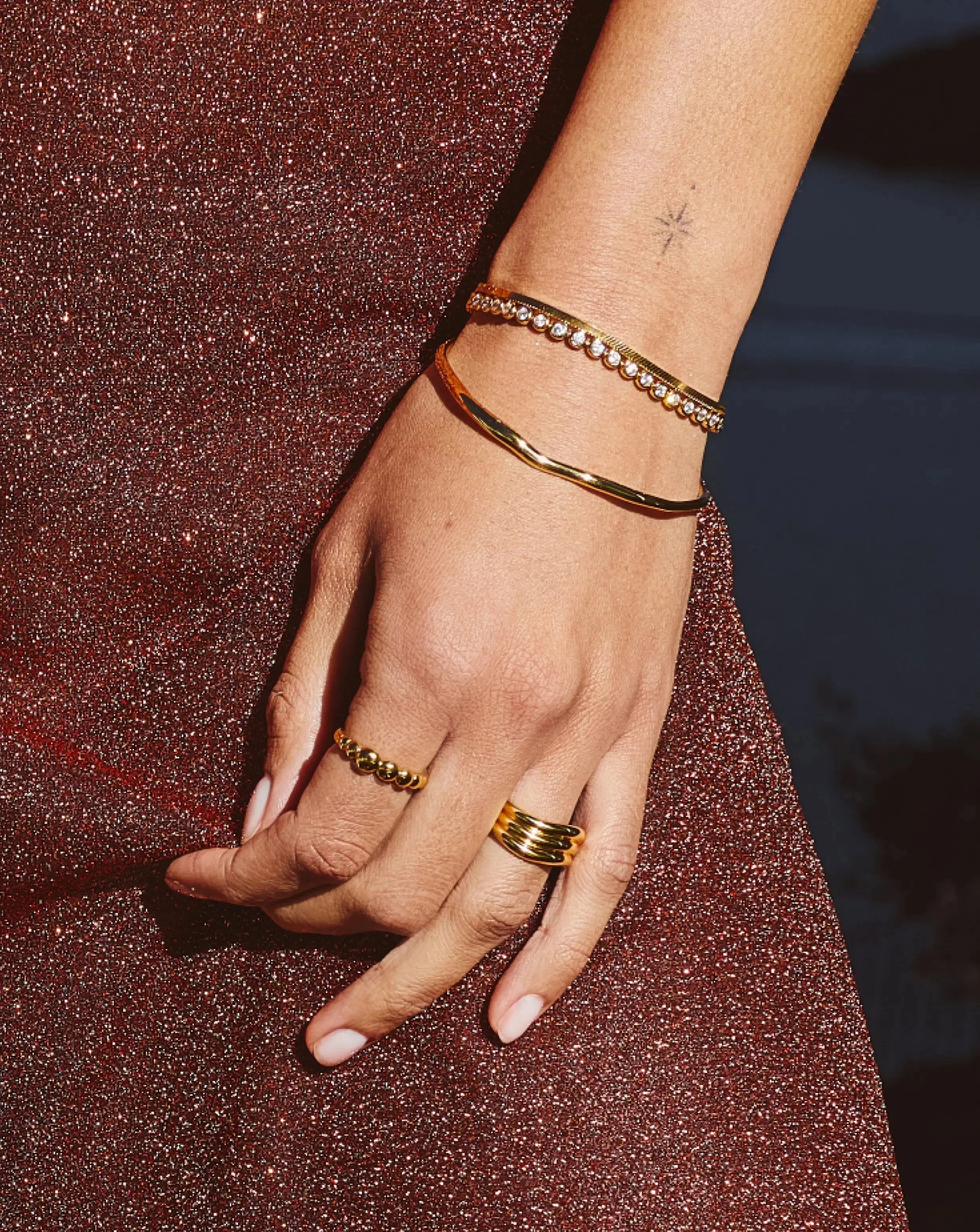 Molten Ripple Bangle | 18ct Gold Vermeil